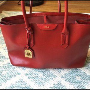 Ralph Lauren Red Leather Bag